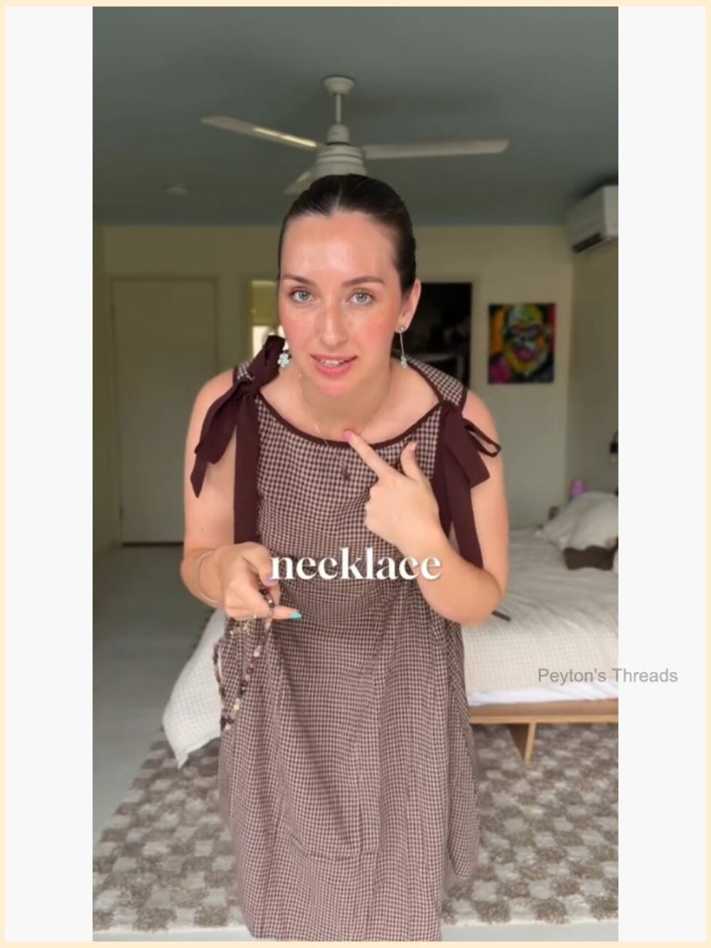 Plaid Boat Neck A-Line Midi Dress - Vintage Casual Dress - Picture 7 of 7